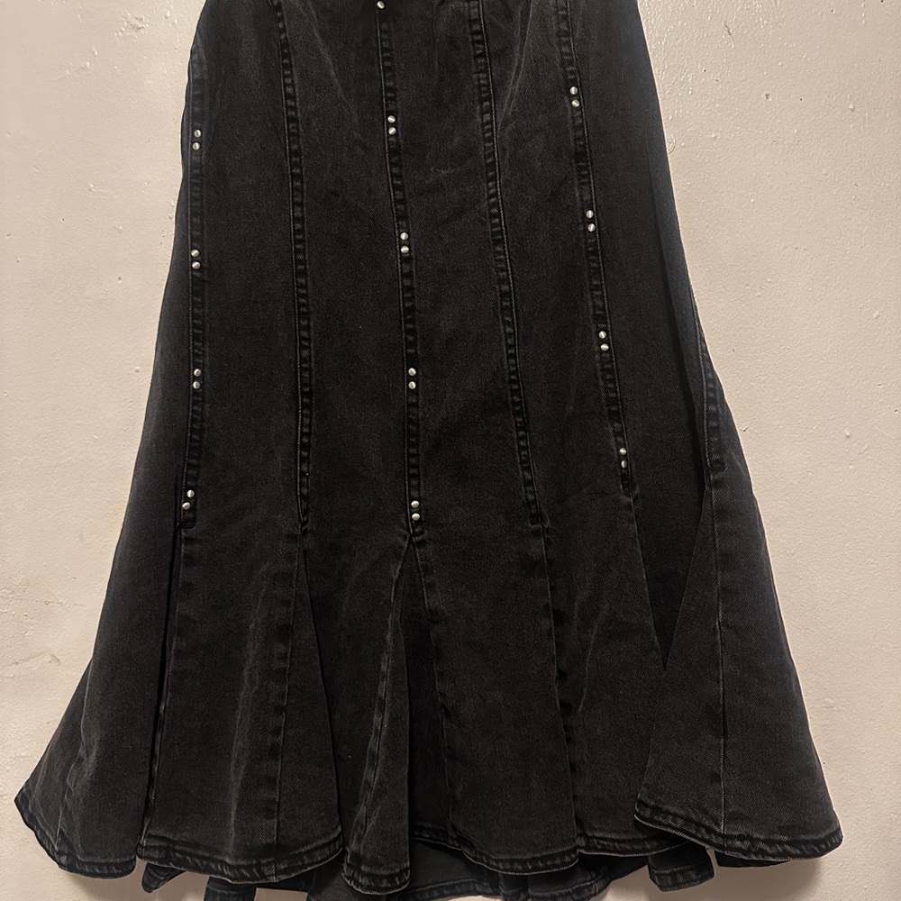Elegant Black Denim Dress
